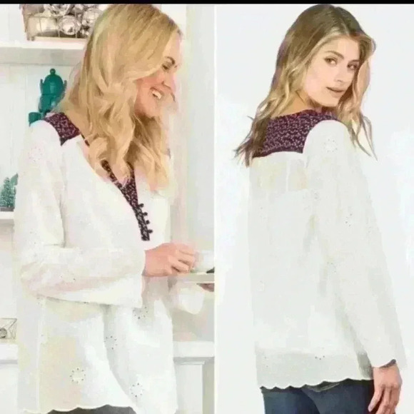 NWT Matilda Jane Eyelet Snow Globe Tunic Top - Picture 1 of 6